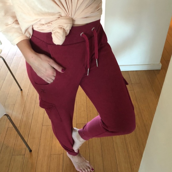 Onepiece Red Melange Sweatpants Size Small With 4 pockets - Picture 3 of 8